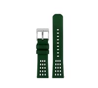 HASGTFM Correa de reloj de goma con flúor de liberación rápida, estructura porosa de primera calidad, diseño de 20mm y 22mm, apta for Seiko 5, correa for deportes al aire libre(Green silver buckle,22m