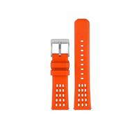HASGTFM Correa de reloj de goma con flúor de liberación rápida, estructura porosa de primera calidad, diseño de 20mm y 22mm, apta for Seiko 5, correa for deportes al aire libre(Orange silver buckle,20