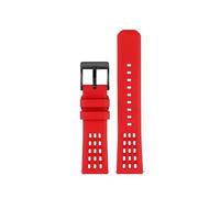 HASGTFM Correa de reloj de goma con flúor de liberación rápida, estructura porosa de primera calidad, diseño de 20mm y 22mm, apta for Seiko 5, correa for deportes al aire libre(Red black buckle,22mm)