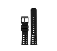 HASGTFM Correa de reloj de goma con flúor de liberación rápida, estructura porosa de primera calidad, diseño de 20mm y 22mm, apta for Seiko 5, correa for deportes al aire libre(Black black buckle,20mm