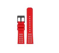 HASGTFM Correa de reloj de goma con flúor de liberación rápida, estructura porosa de primera calidad, diseño de 20mm y 22mm, apta for Breitling, correa for deportes al aire libre(Red black buckle,20mm