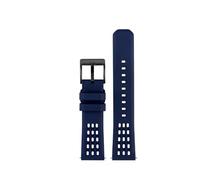 HASGTFM Correa de reloj de goma con flúor de liberación rápida, estructura porosa de primera calidad, diseño de 20mm y 22mm, apta for Seiko 5, correa for deportes al aire libre(Blue black buckle,20mm)