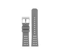 HASGTFM Correa de reloj de goma con flúor de liberación rápida, estructura porosa de primera calidad, diseño de 20mm y 22mm, apta for Seiko 5, correa for deportes al aire libre(Grey silver buckle,20mm