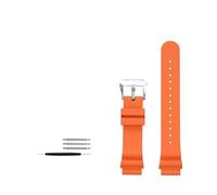 HASGTFM Correa de reloj de goma de flúor de 20mm y 22mm apta for Seiko SKX007 SRP777J1 apta for CITIZEN Diving Sport, pulsera impermeable for hombre(Orange silver,20mm)