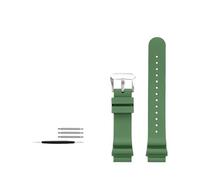 HASGTFM Correa de reloj de goma de flúor de 20mm y 22mm apta for Seiko SKX007 SRP777J1 apta for CITIZEN Diving Sport, pulsera impermeable for hombre(Green silver,20mm)
