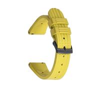 HASGTFM Correa de reloj de goma de goma de fluoro premium 20 mm 22 mm relojes de relojes Ajuste for la buceo Seiko Pulsera impermeable Pulsera Accesorios de pulsera Reemplazo(Yellow Black,22mm)