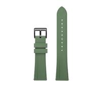 HASGTFM Correa de reloj de goma de silicona Fluororubber, correa de reloj sustituta en negro, azul y verde de 20 a 22mm, apta for Omega Fit for Seamaster Diver 300m(Green-B pin,22mm)