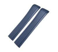 HASGTFM Correa de reloj de goma de silicona for extremo curvado de 21 mm for Patek PP Fit for Philippe Fit for AQUANAUT 5167A Pulseras de correa de reloj suave negro azul naranja(Blue,21MM_NO BUCKLE)