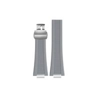 HASGTFM Correa de reloj de goma de silicona for hombre, correa de reloj de 25x13mm for rayas suaves, negra, marrón, gris y verde, apta for Patek Philippe(A Gray-S)