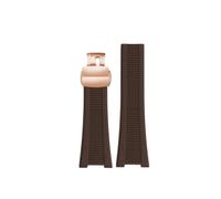 HASGTFM Correa de reloj de goma de silicona for hombre, correa de reloj de 25x13mm for rayas suaves, negra, marrón, gris y verde, apta for Patek Philippe(B Brown-RG)