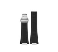 HASGTFM Correa de reloj de goma de silicona for hombre, correa de reloj de 25x13mm for rayas suaves, negra, marrón, gris y verde, apta for Patek Philippe(A Black-S)