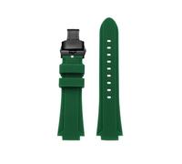 HASGTFM Correa de reloj de goma de silicona for hombre, correa de reloj for junta convexa de 24x16mm, negra, azul, verde y naranja, apta for Timex Adventure Tidal IQ T2N720 T2N721(Green-Black)