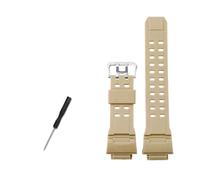 HASGTFM Correa de reloj de goma de silicona Junta convexa de 16 mm Negro Rojo Naranja Azul Verde Beige Correa de reloj for CASIO Fit for G-SHOCK 3410 GW-9400 GW9300(A Beige-S)