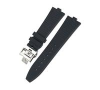 HASGTFM Correa de reloj de goma FKM Fluoros de 24 * 7mm apta for Vacheron Constantin 5500V 4500V correa de reloj Vc pulsera convexa de 7mm(Black Style 1,24MM X 7MM_SILVER)
