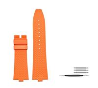 HASGTFM Correa de reloj de goma flúor apta for vacheron Constantin serie 4500V 5500V 7900, correa de reloj vc con boca convexa, pulsera de 7mm(Orange no buckle)