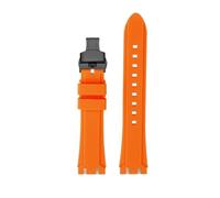 HASGTFM Correa de reloj de goma y silicona de resina for hombre, correa de reloj de 19mm, 21mm, negra, azul oscuro, verde y naranja, apta for SWATCH IRONY Fit for CHRONO Browned(Orange-Black,19mm)