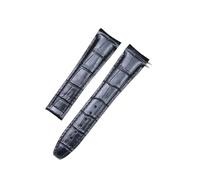 HASGTFM Correa de reloj de grano de bambú, 23mm, extremo curvado, resortes dobles, capa superior de cuero, ajuste adecuado for Frederique Constant(Schwarz)