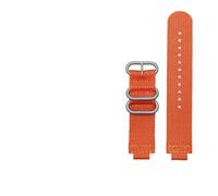 HASGTFM Correa de reloj de lona con boca convexa apta for CASIO Fit for la serie PROTREK prg-260/270 prw-2500t /3500/5000/5100 correa de reloj de nailon(Orange- silver)