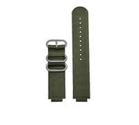 HASGTFM Correa de reloj de lona con boca convexa apta for CASIO Fit for la serie PROTREK prg-260/270 prw-2500t /3500/5000/5100 correa de reloj de nailon(Army green-silver)