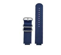 HASGTFM Correa de reloj de lona con boca convexa apta for CASIO Fit for la serie PROTREK prg-260/270 prw-2500t /3500/5000/5100 correa de reloj de nailon(Blue- silver)