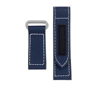 HASGTFM Correa de reloj de lona de nailon apta for Panerai PAM01118/01661/441 correa de muñeca de fibra de carbono adhesiva accesorios de pulsera de gran tamaño 24mm 26mm(Blue White silver,26mm)