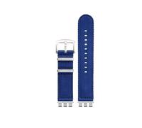 HASGTFM Correa de reloj de lona de nailon apta for SWATCH YVS420 YVS454 YVS451 YVS400 YVS404 21mm negro naranja verde rojo azul adaptador de correa de reloj Refit(A5-S pin)