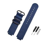 HASGTFM Correa de reloj de lona de nailon for hombre, correa de reloj for interfaz convexa de 24x16mm, color negro, verde militar, azul, apta for Timex ADVENTURE T2N721 T2N720 TW2T76500(Blue-B pin)