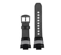 HASGTFM Correa de reloj de lona for hombre, correa de nailon convexa de 14MM y 16MM, deportiva, transpirable, resistente al agua, compatible con CASIO GST-B400 GST-B200 GA2100(Dark gray-black,16mm for