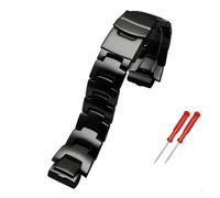 HASGTFM Correa de reloj de Metal for hombre apta for Casio PRW-6000/6100/3000/3100 PRG-300, correa de acero for reloj, accesorios de pulsera for hombre, extremo convexo de 16mm(Schwarz)
