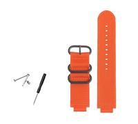 HASGTFM Correa de reloj de nailon convexa for hombre, anillo de Metal compatible con TIMEX T2N721 T2N720 TW2T76500 TW2T76300, correa de reloj deportiva de lona transpirable de 24x16mm(Orange-black)