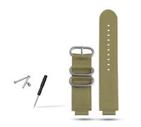 HASGTFM Correa de reloj de nailon convexa for hombre, anillo de Metal compatible con TIMEX T2N721 T2N720 TW2T76500 TW2T76300, correa de reloj deportiva de lona transpirable de 24x16mm(Green-silver)