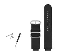 HASGTFM Correa de reloj de nailon convexa for hombre, anillo de Metal compatible con TIMEX T2N721 T2N720 TW2T76500 TW2T76300, correa de reloj deportiva de lona transpirable de 24x16mm(Black-silver)