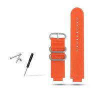 HASGTFM Correa de reloj de nailon convexa for hombre, anillo de Metal compatible con TIMEX T2N721 T2N720 TW2T76500 TW2T76300, correa de reloj deportiva de lona transpirable de 24x16mm(Orange-silver)