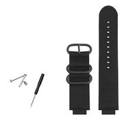 HASGTFM Correa de reloj de nailon for hombre, anillo de Metal convexo de 24x16mm, compatible con TIMEX T2N721 T2N720 TW2T76500 TW2T76300, correa de reloj deportiva de lona transpirable(Black-black)