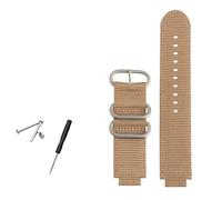 HASGTFM Correa de reloj de nailon for hombre, anillo de Metal convexo de 24x16mm, compatible con TIMEX T2N721 T2N720 TW2T76500 TW2T76300, correa de reloj deportiva de lona transpirable(Khaki-silver)