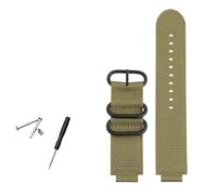 HASGTFM Correa de reloj de nailon for hombre, anillo de Metal convexo de 24x16mm, compatible con TIMEX T2N721 T2N720 TW2T76500 TW2T76300, correa de reloj deportiva de lona transpirable(Green-black)