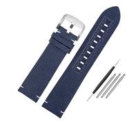 HASGTFM Correa de reloj de nailon for hombre apta for Citizen Fit for Mido Fit for Navigator M026.629/430 Fit for Ocean Star M042.430 Correa de reloj de cuero de lona 22 mm(Dark blue steel pin)