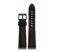 HASGTFM Correa de reloj de nailon for parte inferior de cuero for hombre, correa de reloj de 20, 21, 22 y 24mm apta for Tag Heuer F1, serie Carrera Aquaracer(Black orange-B pin,22mm)