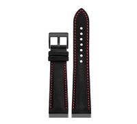 HASGTFM Correa de reloj de nailon for parte inferior de cuero for hombre, correa de reloj de 20, 21, 22 y 24mm apta for Tag Heuer F1, serie Carrera Aquaracer(Black red-B pin,22mm)