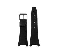 HASGTFM Correa de reloj de nailon for parte inferior, interfaz de muesca de 28x19mm, correa de reloj for líneas negras, azules y blancas, apta for IWC Ingenieur IW500501 IW3785(Black black-B pin)