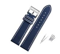HASGTFM Correa de reloj de nailon JY8078 JY8085 apta for Citizen Blue Angel 2.ª generación, correa de 3.ª generación, pulsera amarilla inferior for hombre de 22MM(Blue-silver bucke)