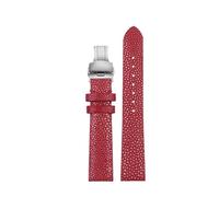HASGTFM Correa de reloj de piel de pez perla adecuada for Longines Fit for FIYTA/Fit for EBOHR 718864 718964 718874 Cadena de reloj for mujer Rojo 16 mm(Red sk bk)