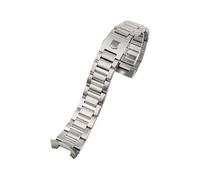 HASGTFM Correa de reloj de pulsera de 22 mm y 24 mm for TAG Heuer Fit for la serie Calera Accesorios de banda de reloj de acero inoxidable sólido for hombres Pulsera for extremo de arco(24mm,Silver)