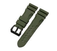 HASGTFM Correa de reloj de silicona de goma natural, 22mm, 24mm, 26mm, apta for Panerai, compatible for Luminor PAM441, negro, azul, naranja, herramientas for correa de reloj deportivo(Green-black,22m