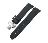 HASGTFM Correa de reloj de silicona de goma suave, 22mm, 21mm, apta for Tissot T120 Seastar serie T120417, correa de reloj de buceo naranja y negro(Black Silver 1,22mm)