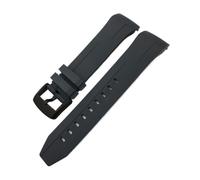 HASGTFM Correa de reloj de silicona de goma suave, 22mm, 21mm, apta for Tissot T120 Seastar serie T120417, correa de reloj de buceo naranja y negro(Black Black,21mm)