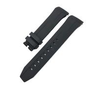 HASGTFM Correa de reloj de silicona de goma suave, 22mm, 21mm, apta for Tissot T120 Seastar serie T120417, correa de reloj de buceo naranja y negro(Black No Buckle,21mm)