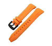 HASGTFM Correa de reloj de silicona de goma suave, 22mm, 21mm, apta for Tissot T120 Seastar serie T120417, correa de reloj de buceo naranja y negro(Orange Black,21mm)