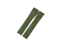 HASGTFM Correa de reloj de silicona for boca de arco apta for Patek Philippe Aquanaut5167A/5164, correas de reloj plegables de granada de 21mm(D-green-No buckle)