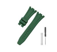 HASGTFM Correa de reloj de silicona y caucho compatible for Ap Royal Oak 15400/26331/15500 en correas de reloj naranja, verde y azul de 27mm(Army Green-No Buckle)